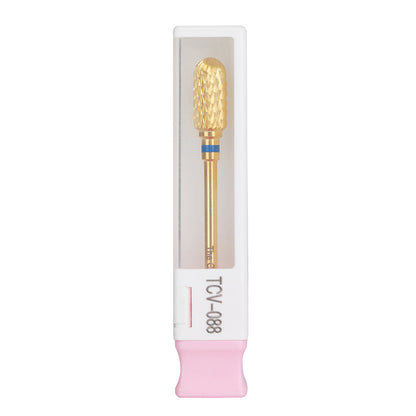 Carbide Round Cylinder Nail Drill Bit, Gold / Blue Line - 088 - product image 2