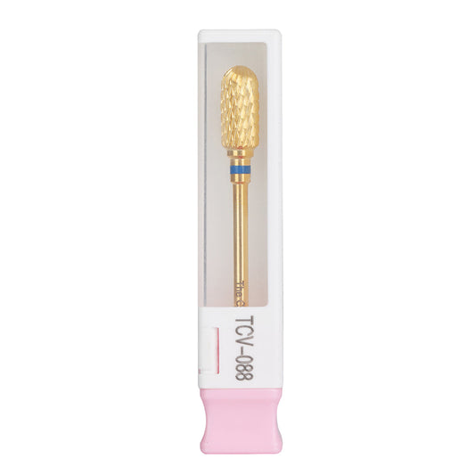 Carbide Round Cylinder Nail Drill Bit, Gold / Blue Line - 088 - product image 2